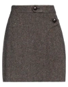 Dsquared2 Woman Mini Skirt Khaki Size 8 Wool In Beige