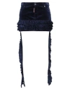 Dsquared2 Woman Mini Skirt Navy Size 2 Cotton, Metallic Fiber In Navy Blue