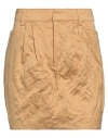 Dsquared2 Woman Mini Skirt Sand Size 2 Cotton, Metallic Fiber In Beige