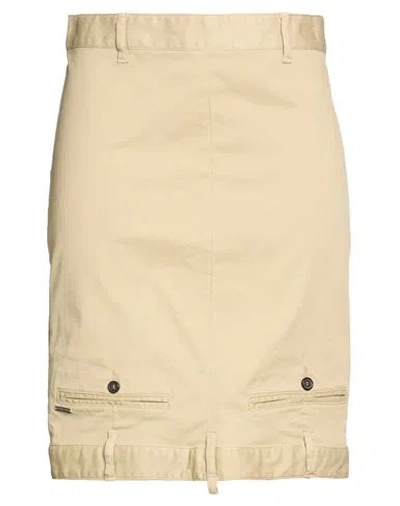 Dsquared2 Woman Mini Skirt Sand Size Xs Cotton, Elastane