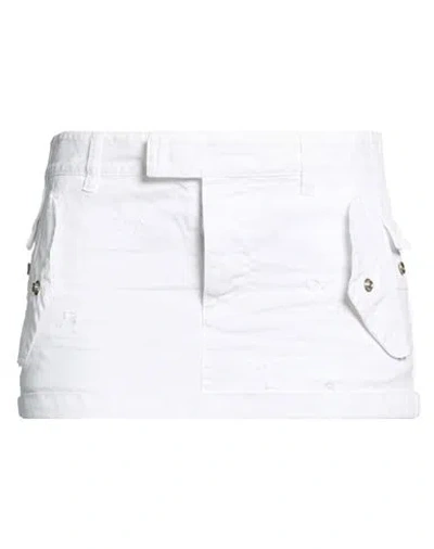 Dsquared2 Woman Mini Skirt White Size 8 Cotton