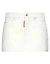 Dsquared2 Woman Mini Skirt White Size 10 Ovine Leather In White