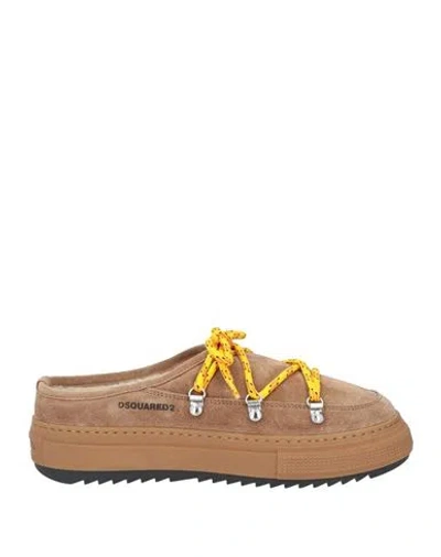 DSQUARED2 DSQUARED2 WOMAN MULES & CLOGS CAMEL SIZE 6.75 LEATHER
