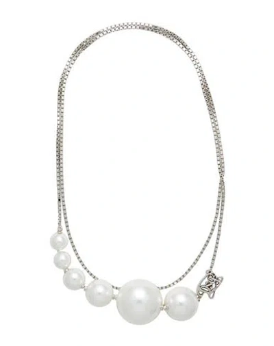 Dsquared2 Woman Necklace Silver Size - Brass, Resin