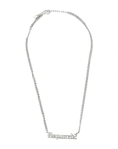 Dsquared2 Woman Necklace Silver Size - Brass, Tin In Metallic