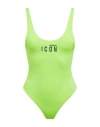 Dsquared2 Woman One-piece Swimsuit Green Size 10 Polyamide, Elastane In Green