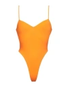 Dsquared2 Woman One-piece Swimsuit Orange Size 4 Polyamide, Elastane