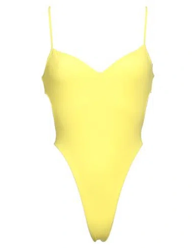 Dsquared2 Woman One-piece Swimsuit Yellow Size 8 Polyamide, Elastane In Yellow