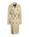 DSQUARED2 DSQUARED2 WOMAN OVERCOAT & TRENCH COAT BEIGE SIZE 8 COTTON