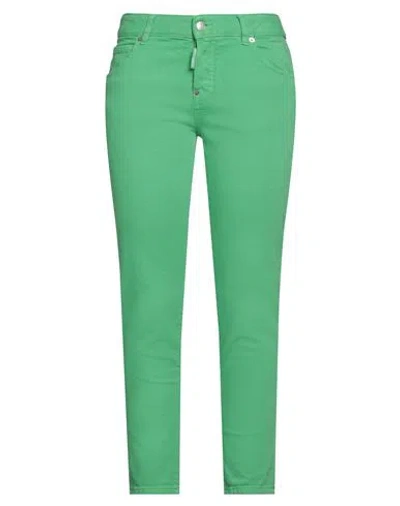 Dsquared2 Woman Pants Lime Green Size 8 Cotton, Elastane