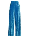 Dsquared2 Wide-leg Velour Palazzo Pants In Blue