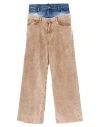Dsquared2 Corduroy Dual Waistband Wide-leg Trousers In Beige