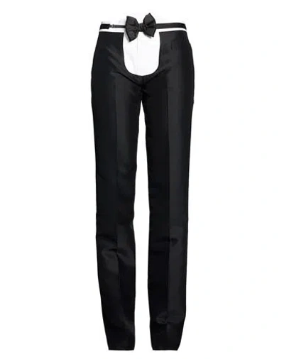 Dsquared2 Woman Pants Black Size 6 Virgin Wool, Silk