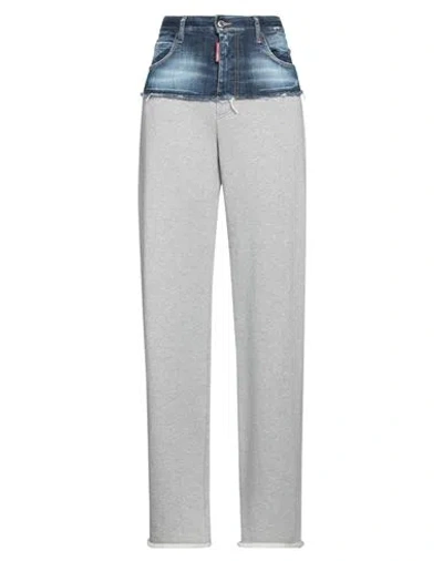 Dsquared2 Woman Pants Blue Size L Cotton, Elastane