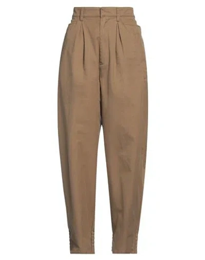 Dsquared2 Woman Pants Camel Size 10 Cotton, Polyester In Beige