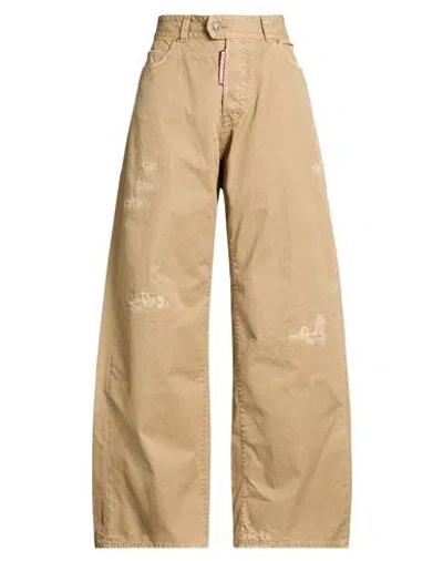 Dsquared2 Woman Pants Camel Size 4 Cotton In Sand