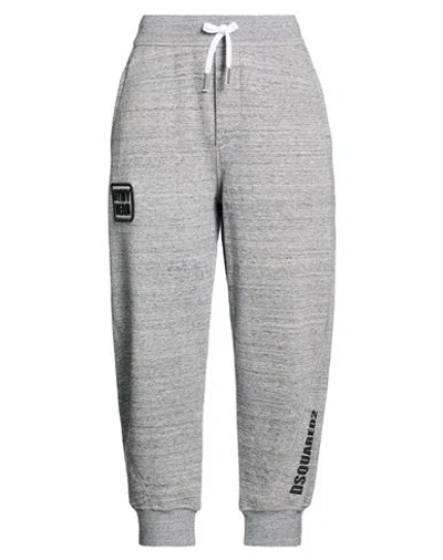 Dsquared2 Woman Pants Grey Size L Cotton In Gray
