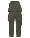 Dsquared2 Woman Pants Military Green Size 6 Cotton, Elastane, Cow Leather In Green