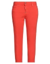Dsquared2 Woman Pants Orange Size 4 Cotton, Elastane