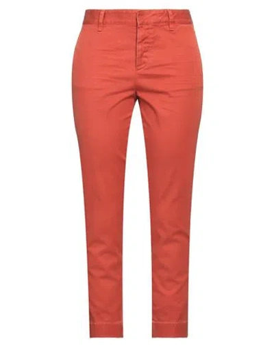 Dsquared2 Woman Pants Orange Size 4 Cotton, Elastane