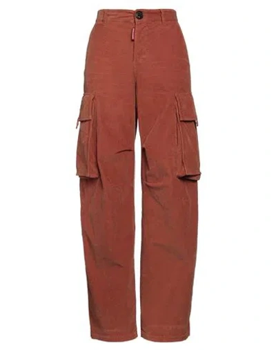 Dsquared2 Woman Pants Rust Size 2 Cotton, Elastane In Brown