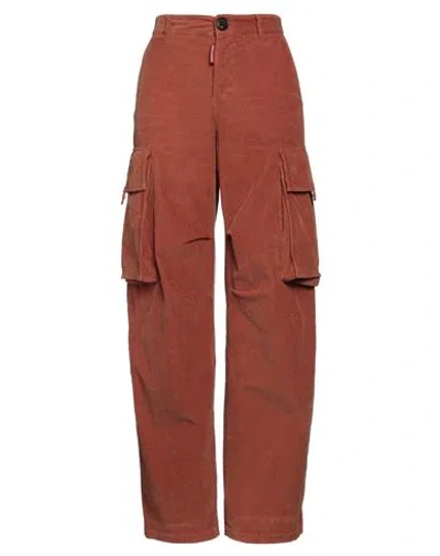 Dsquared2 Woman Pants Rust Size 6 Cotton, Elastane In Red