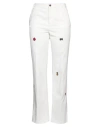 Dsquared2 Woman Pants White Size 10 Cotton, Elastane