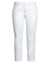 Dsquared2 Woman Pants White Size 4 Cotton, Elastane