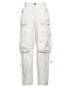 Dsquared2 Low Rise Cotton Twill Cargo Trousers In White