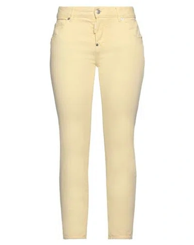 Dsquared2 Woman Pants Yellow Size 2 Cotton, Elastane