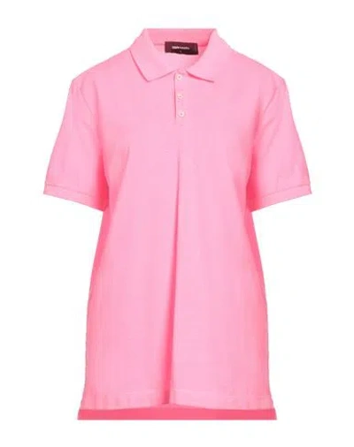 Dsquared2 Woman Polo Shirt Fuchsia Size L Cotton