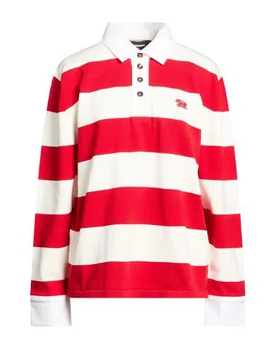 Dsquared2 Woman Polo Shirt Red Size M Cotton In Multi