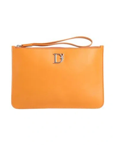 Dsquared2 Woman Pouch Camel Size - Soft Leather In Orange