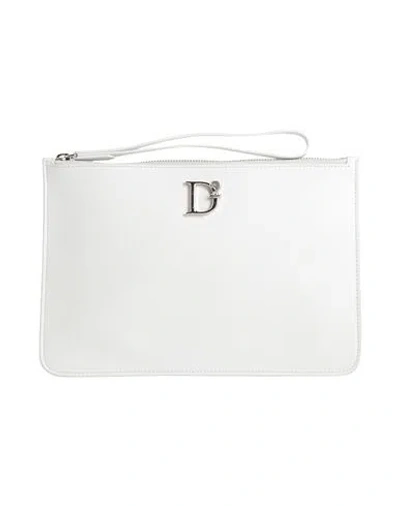 Dsquared2 Woman Pouch White Size - Soft Leather