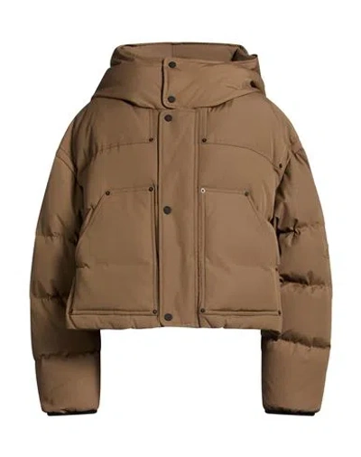 Dsquared2 Woman Puffer Khaki Size 16 Polyamide, Cotton In Sand