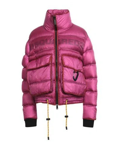 Dsquared2 Woman Down Jacket Magenta Size 4 Polyamide