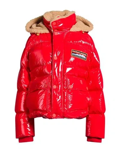 Dsquared2 Woman Puffer Red Size 6 Polyamide, Polyurethane