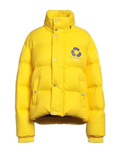Dsquared2 Woman Puffer Yellow Size 6 Polyamide