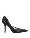 Dsquared2 Woman Pumps Black Size 5 Leather, Synthetisches Material In Black