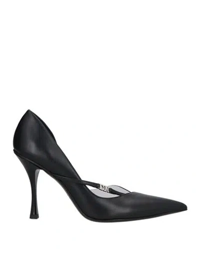 Dsquared2 Woman Pumps Black Size 6.75 Calfskin, Plastic