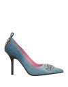 Dsquared2 Woman Pumps Blue Size 6.75 Textile Fibers In Blue