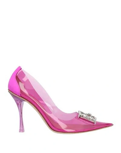 Dsquared2 Woman Pumps Fuchsia Size 8 Pvc - Polyvinyl Chloride, Textile Fibers In Pink