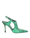 Dsquared2 Woman Pumps Green Size 8 Calfskin In Green