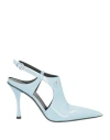 Dsquared2 Woman Pumps Sky Blue Size 11 Soft Leather