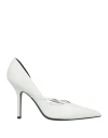 Dsquared2 Woman Pumps White Size 6 Leather, Synthetisches Material In White