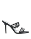 Dsquared2 Gothic 100mm Leather Sandals In Black