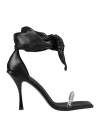 Dsquared2 Woman Sandals Black Size 9 Soft Leather In Black