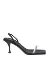 Dsquared2 Woman Sandals Black Size 6.75 Soft Leather, Plastic