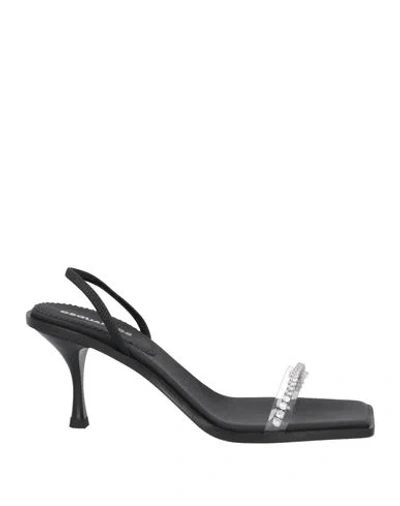 Dsquared2 Woman Sandals Black Size 6.75 Soft Leather, Plastic