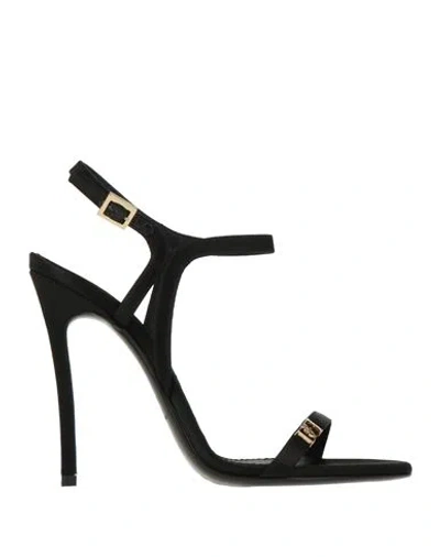 Dsquared2 Woman Sandals Black Size 6.75 Textile Fibers